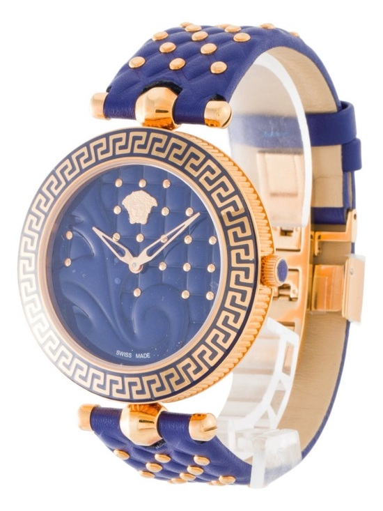 Versace Accessories - Versace Navy Blue & Gold Medusa-Accent Women's Watch